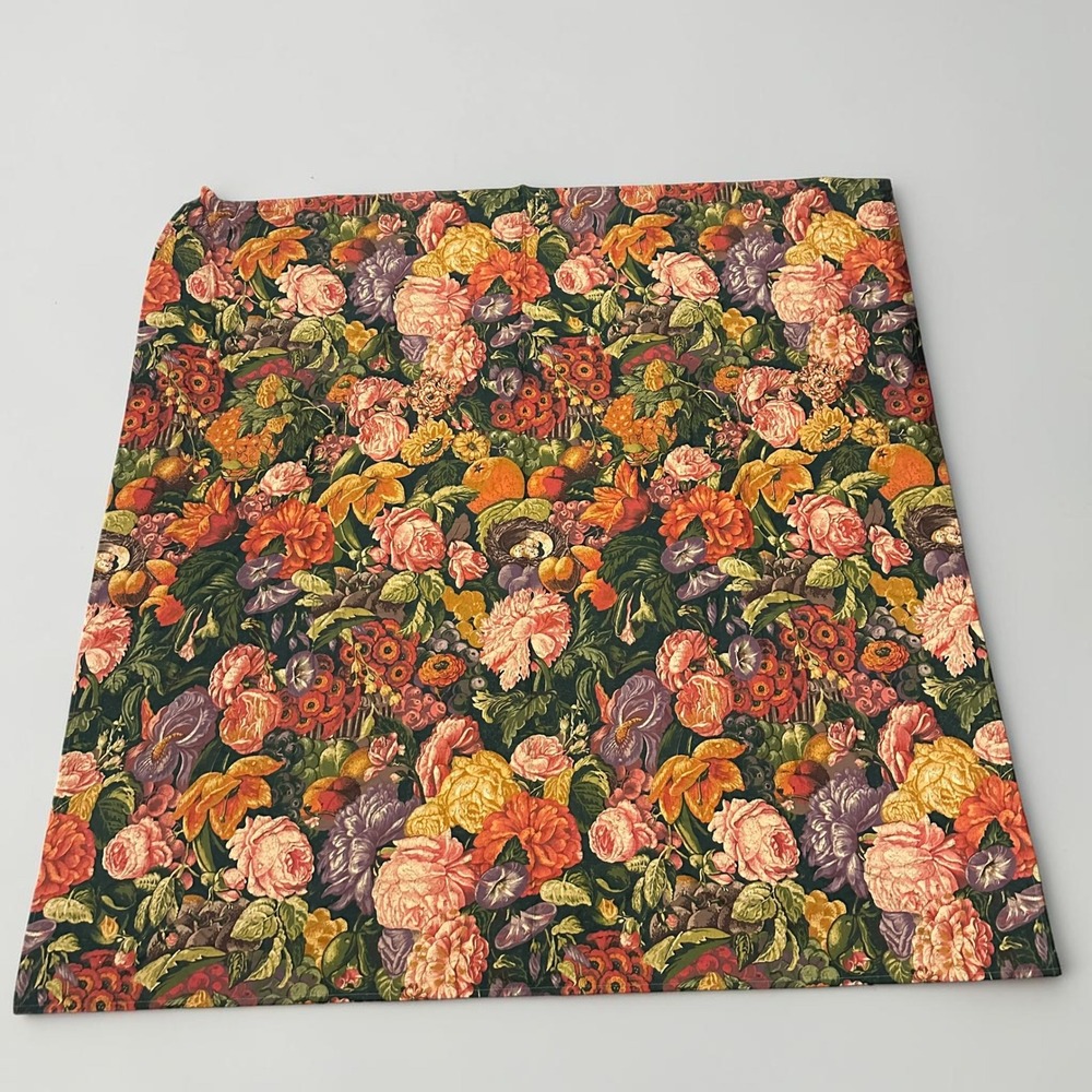 Raymond Waites Vintage Floral Fruit Shower Curtain Maximalist Green Multi 70x69
